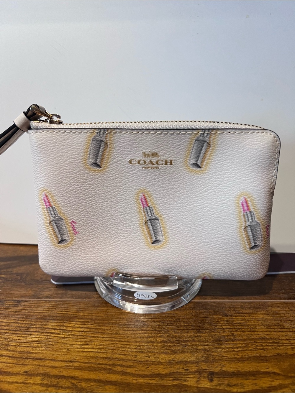 COACH  Lipstick Print Leather Wristlet Pouch